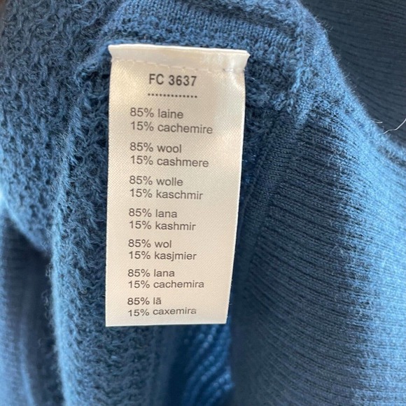Lacoste + Malandrino Womens tunic size Large Wool cashmere blend knit Blue soft - Picture 5 of 8